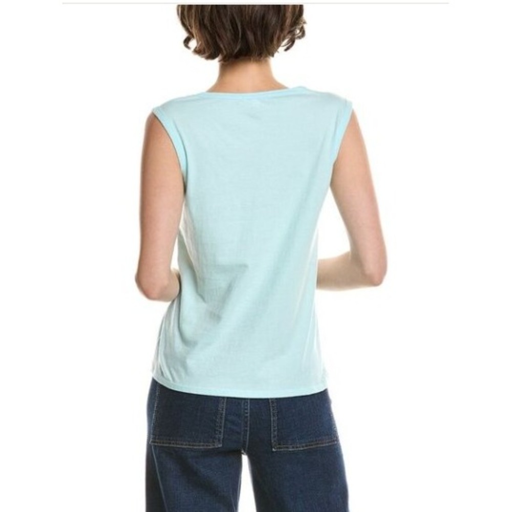 James Perse Standard Light Blue Cotton Pocket Tank Top WLJH3115CU Size 0 - Picture 2 of 8